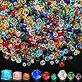 Inbagi 1000 Pieces Crystal Beads for Jewelry Making - Assorted Faceted Glass Bicone Cube Beads Bulk Rondelle Spacer for DIY Crafts Bracelets Necklace Pendants Making Supplies