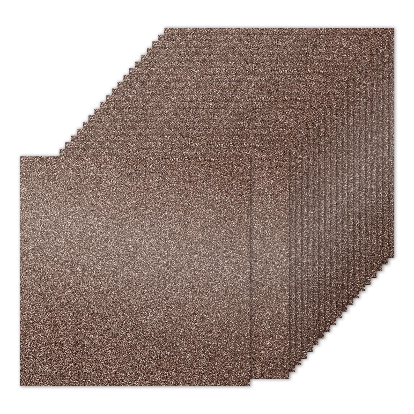 PATIKIL 20Sheets Brown Glitter Cardstock Paper, 12 x 12 in 250gsm Square Premium Sparkly Paper Craft Cardstock Paper for Scrapbook Card Making DIY Art Projects Wedding Party