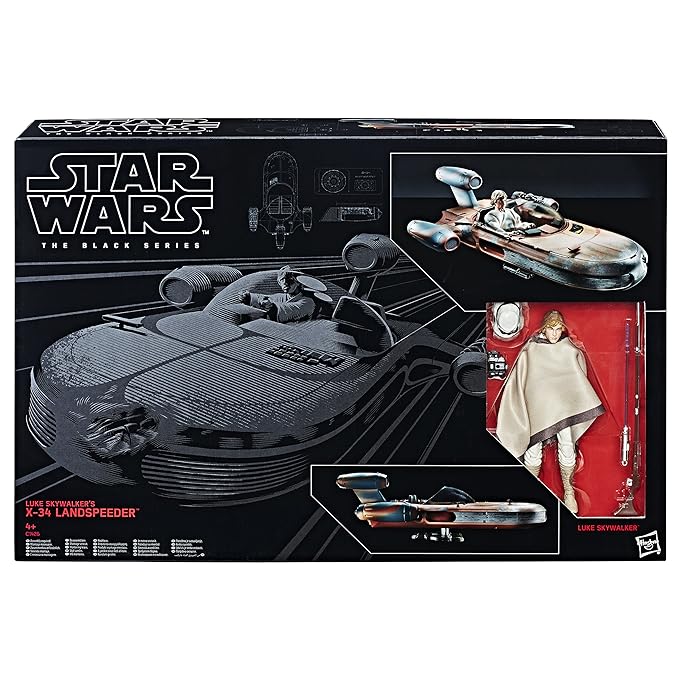 Hasbro Star Wars C1426EU4 - The Black Series 6 Zoll Luke Skywalker und Landspeeder, Spielset