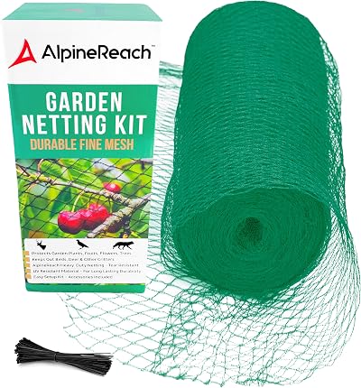 AlpineReach Garden Netting 2m x 20m Heavy Duty Woven Mesh Green