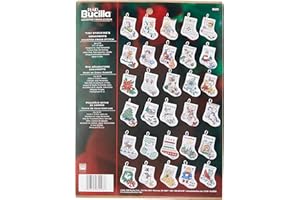 Bucilla Counted Cross Stitch Ornament Kit, 84293 Tiny Stocking , White