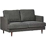 Amazon Brand – Rivet Goodwin Modern Loveseat Sofa, 61.8"W, Charcoal Grey