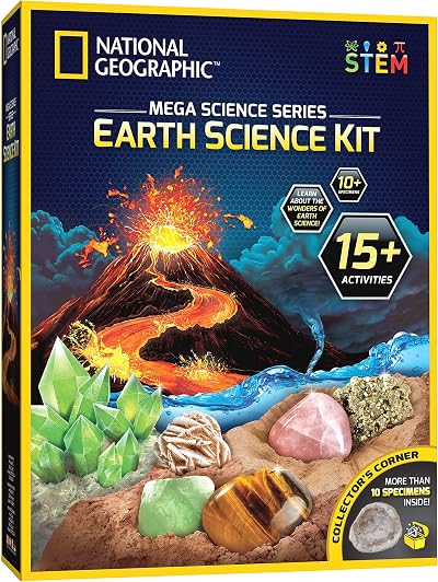 National Geographic Earth Science Kit Blue Marble 15+ STEM Experiments Crystal