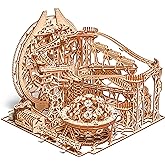 Wood Trick Galaxy Wooden Marble Run 3D Wooden Puzzles for Adults to Build | [678 Parts] Electric Motorized Roller Coaster Interactive - 3-Track - Engineering DIY Wooden Model Kit for Adults to Build