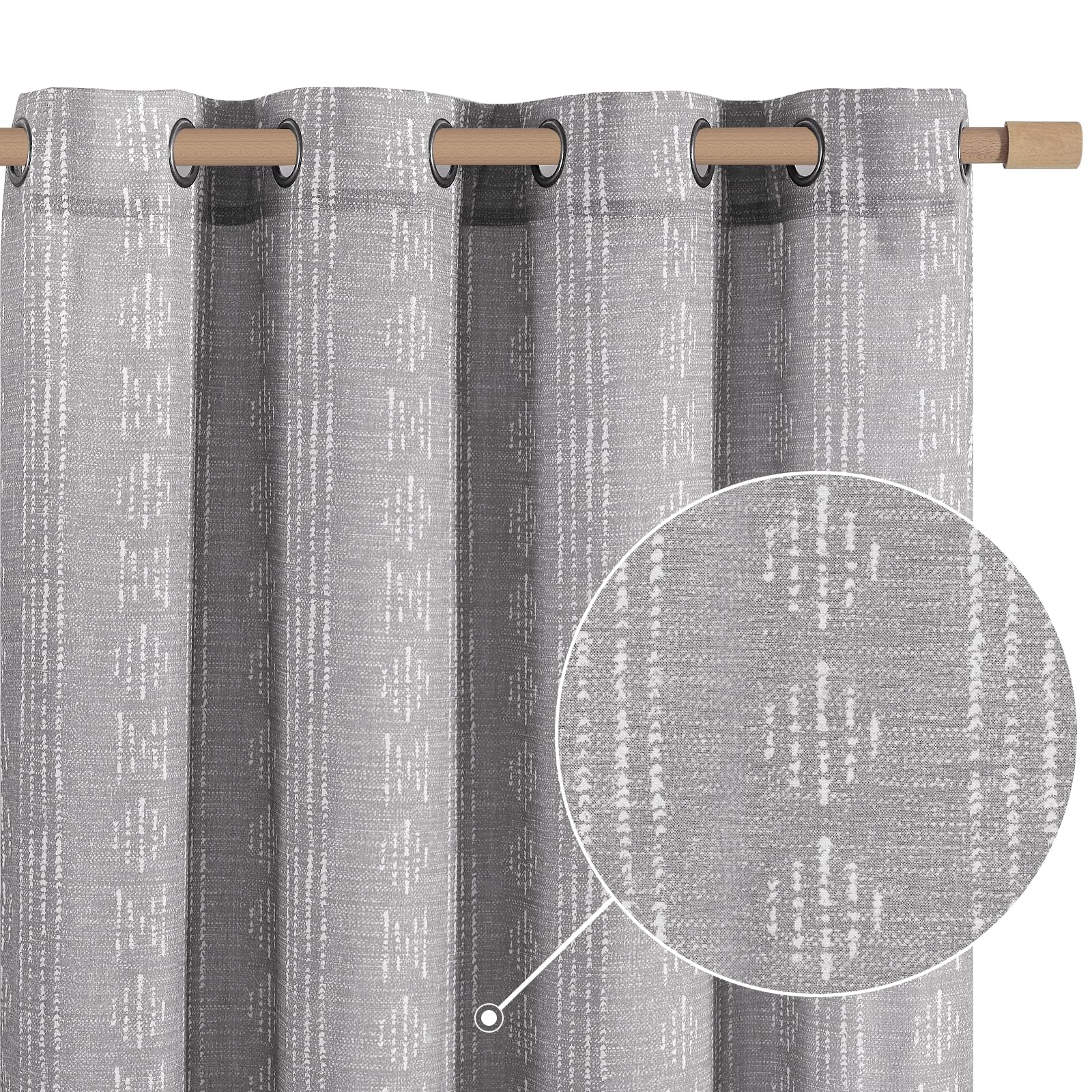 jinchan Boho Curtains Linen Blend Curtains for
