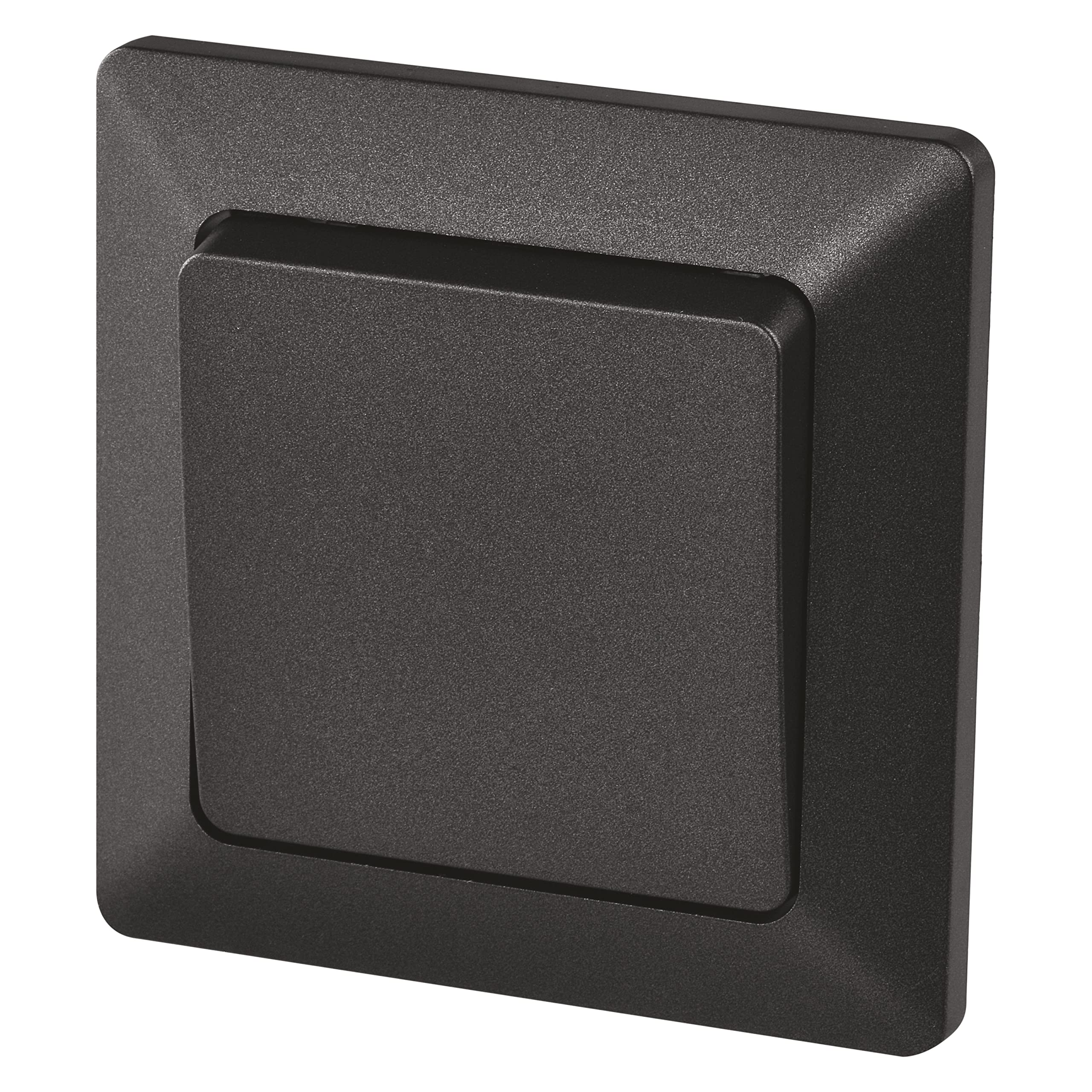 EMOS Toggle Switch Black/Anthracite, Light Switch with One Rocker 250 V~/10 AX, Plastic, without Flush-Mounted Box, Protection Class IP20 for Indoor Use