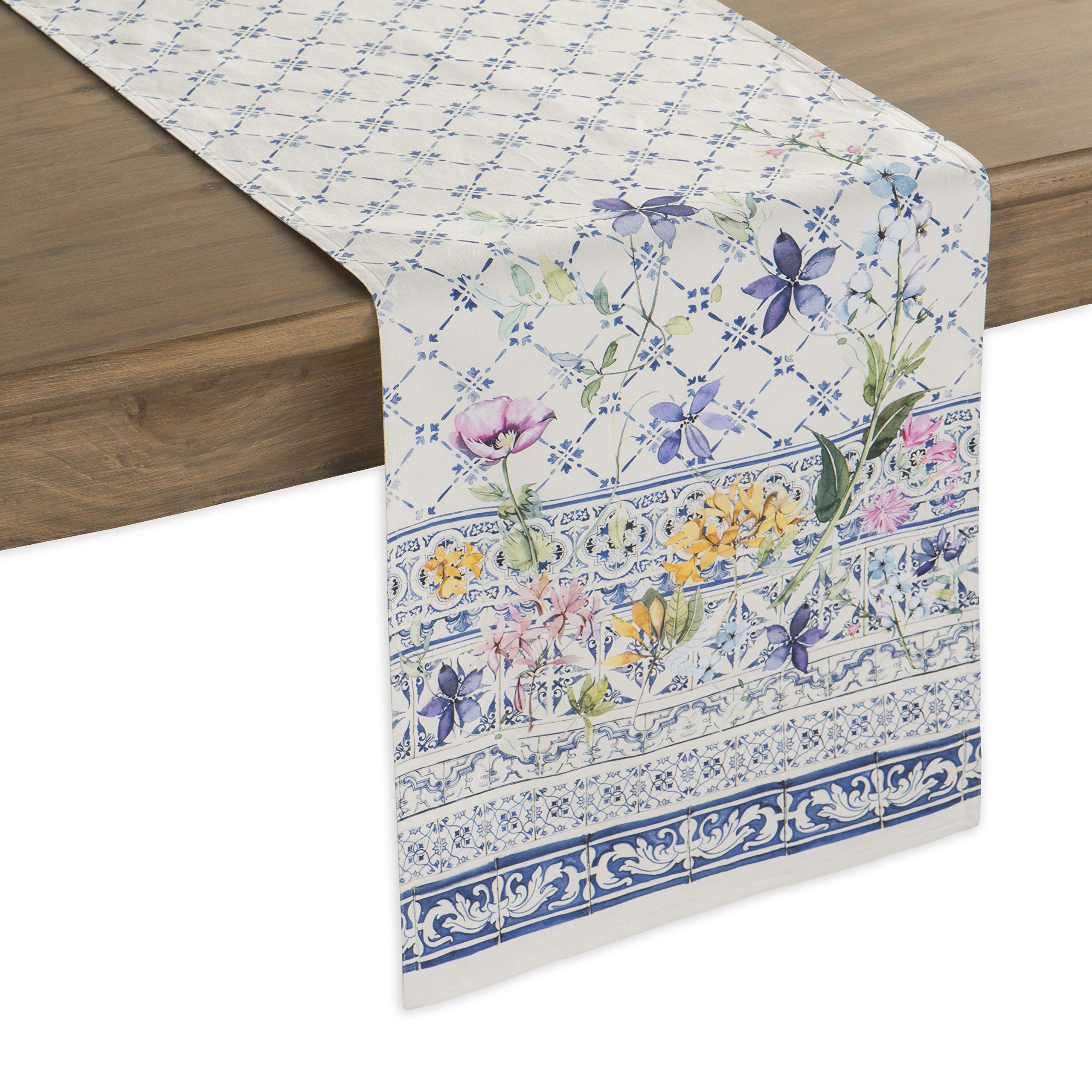 Maison d' Hermine Table runner 100% Cotton Single Layer Table Runners 230 CM long for Home Kitchen Dining Party Wedding Bridal Shower Gifts for Mothers Day (Faience, 37 cm x 230 cm) — image 1