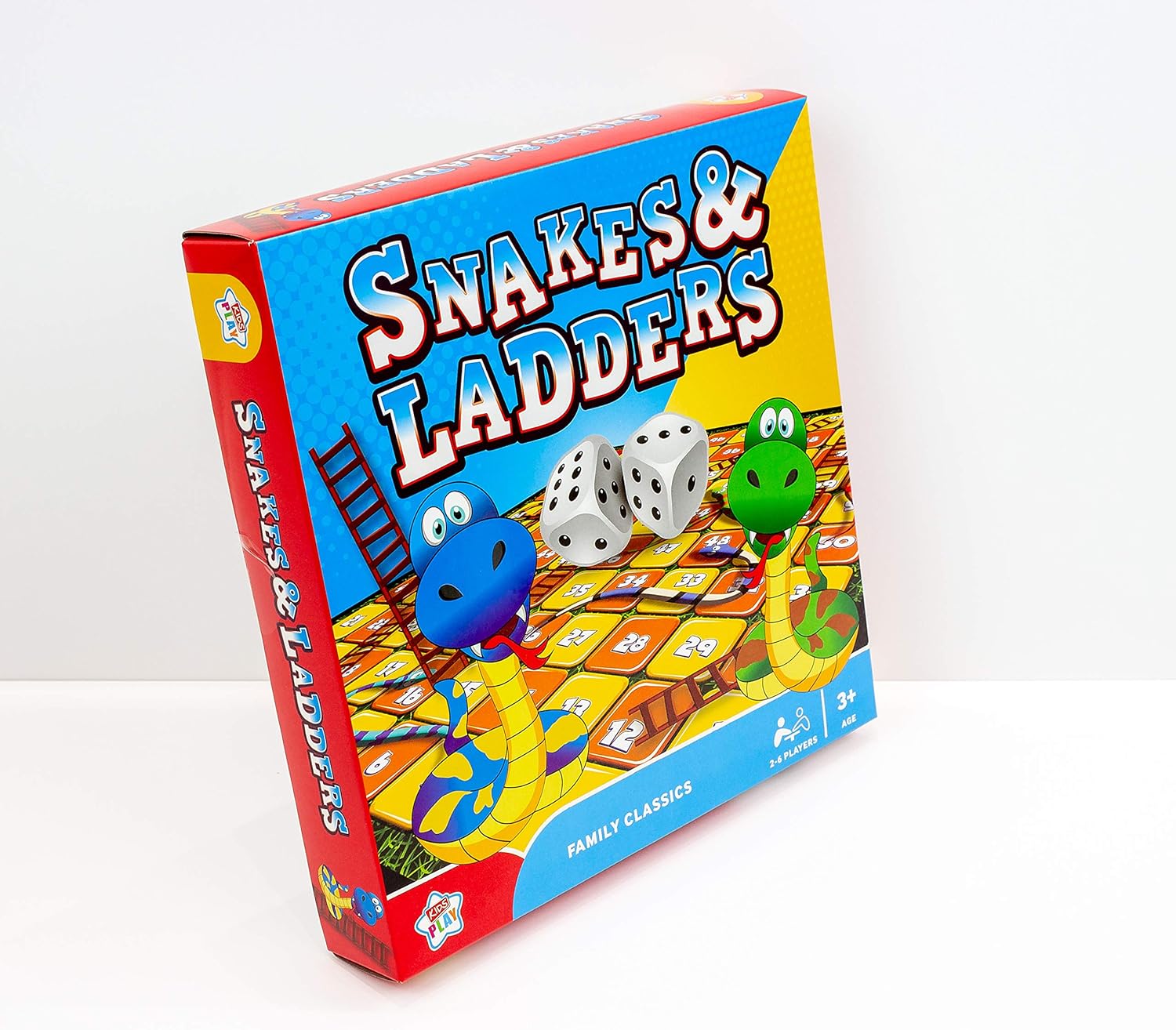Kids Play Snakes & Ladders Family Classics Board Game 2-6 Players Age 3+, Blue, 28 x 27 x 5 cm - Image 3
