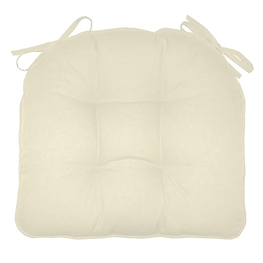 Products Welted Dining Chair Pad with Ties Solid Color Cotton Duck Extra