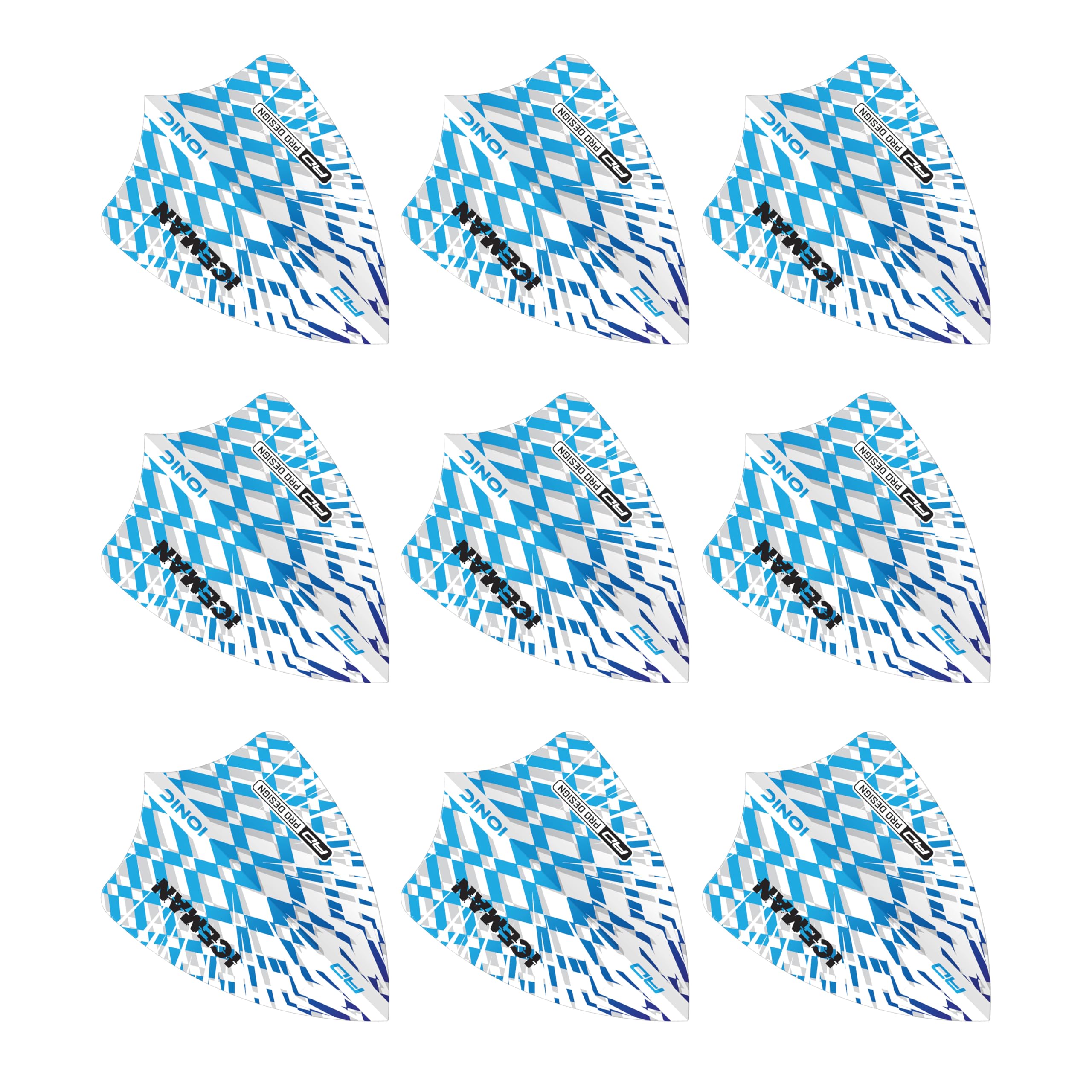 RED DRAGON Hardcore Ionic Gerwyn Price Blue & White Burst Freestyle Dart Flights- 3 Sets Per Pack (9 Dart Flights in total)