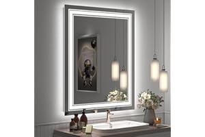 GOLOMO 24x32 LED Bathroom Mirror, Lighted Mirror for Bathroom Wall, Backlit and Front lit, Dimmable, Anti-Fog, Shatterpoof, Memory (Horizontal/Vertical)