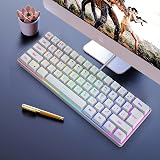 Snpurdiri 60% All-White Keyboard RGB Backlit UK Layout USB-C Cable view 7