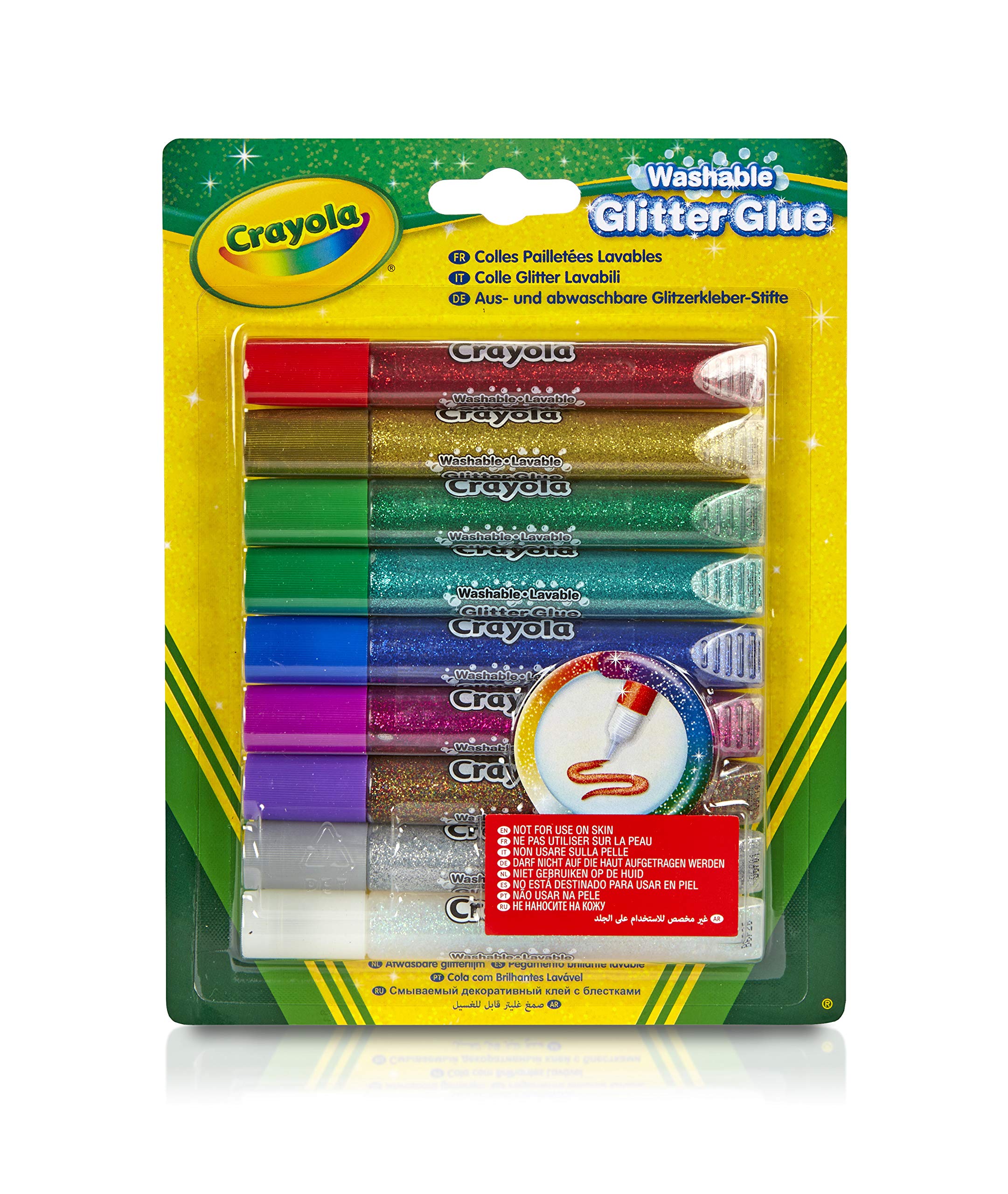 Crayola Washable Glitter Glue Pens, 9 Count, Colors may vary