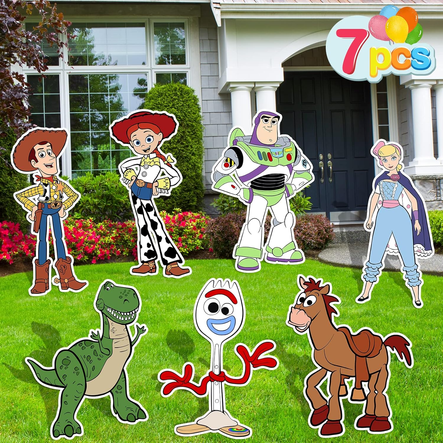 Yard Signs - Toy Inspired Story Party Supplies, 7PCS Yard Signs with Stakes for Toy Inspired Story Theme Birthday, Outdoor Lawn Party Decor, Toy Inspired Story Party Decorations,