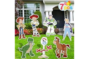 TEOY Toy Inspired Story Party Supplies, 7PCS Yard Signs with Stakes for Toy Inspired Story Theme Birthday, Outdoor Lawn Party Decor, Toy Inspired Story Party Decorations,