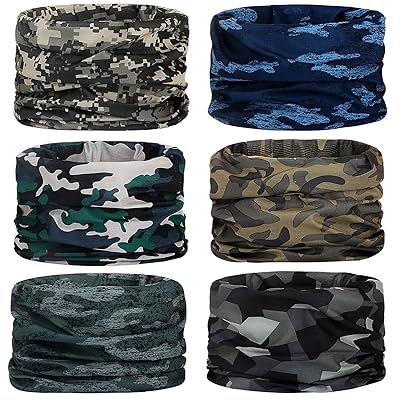 Headwear, Head Wrap, Neck Gaiter, Headband, Fishing Mask, Magic Scarf, Tube Mask, Face Bandana Mask, Neck Balaclava and Sport Scarf 12 in 1 Sweatband for Fishing, Hiking, Running, Motorcycling