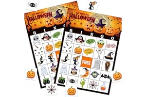 MISS FANTASY Halloween Games Halloween Bingo Game for Kids Halloween Party Games for Kids Family Classroom Activities 24 Players Bingo Cards