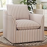 INZOY Swivel Accent Square Chair with Thick Padded Backrest Cushion, Swivel Reading Chair for Living Room Bedroom Small Space