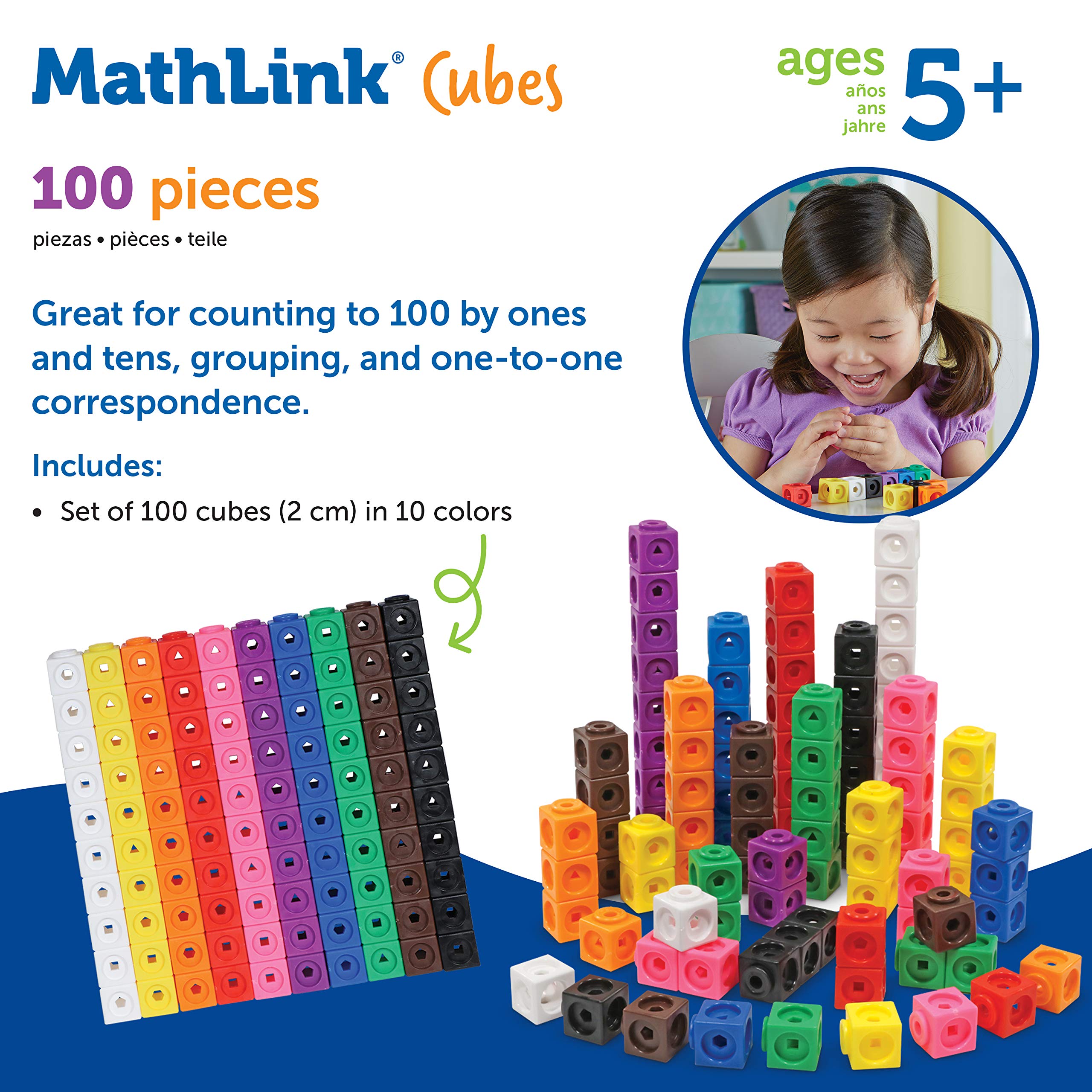Mua Learning Resources MathLink Cubes, Homeschool, Educational Counting