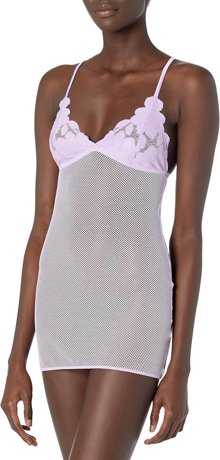 Savage x Fenty Womans Curvy Floral Glow Lace & Mesh Slip