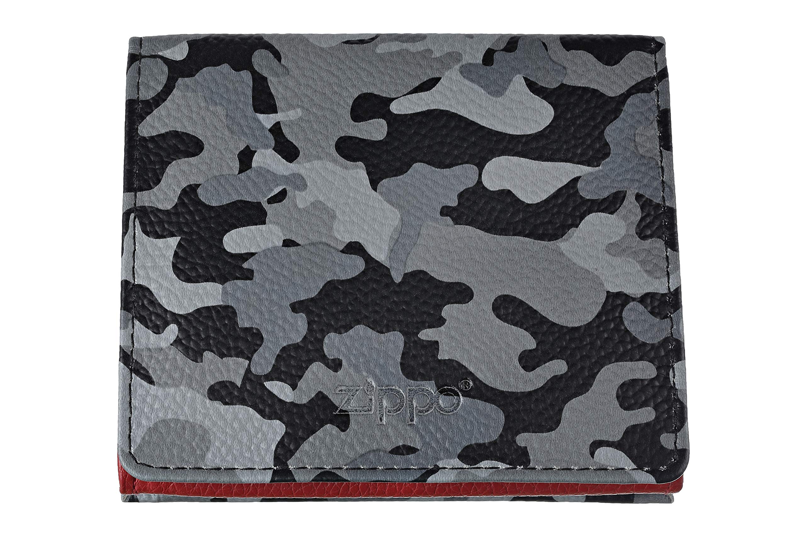 Zippo - Purse/Wallet for Women and Men, Leather, Grey Camouflage, with RFID Protection, Coin Compartment, Ideal for Cards and Notes