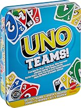 Mattel Games UNO Teams Card Game for Kids Families Two Teams