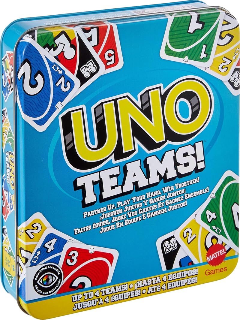 Mattel Games UNO Teams Card Game for Kids Families Two Teams