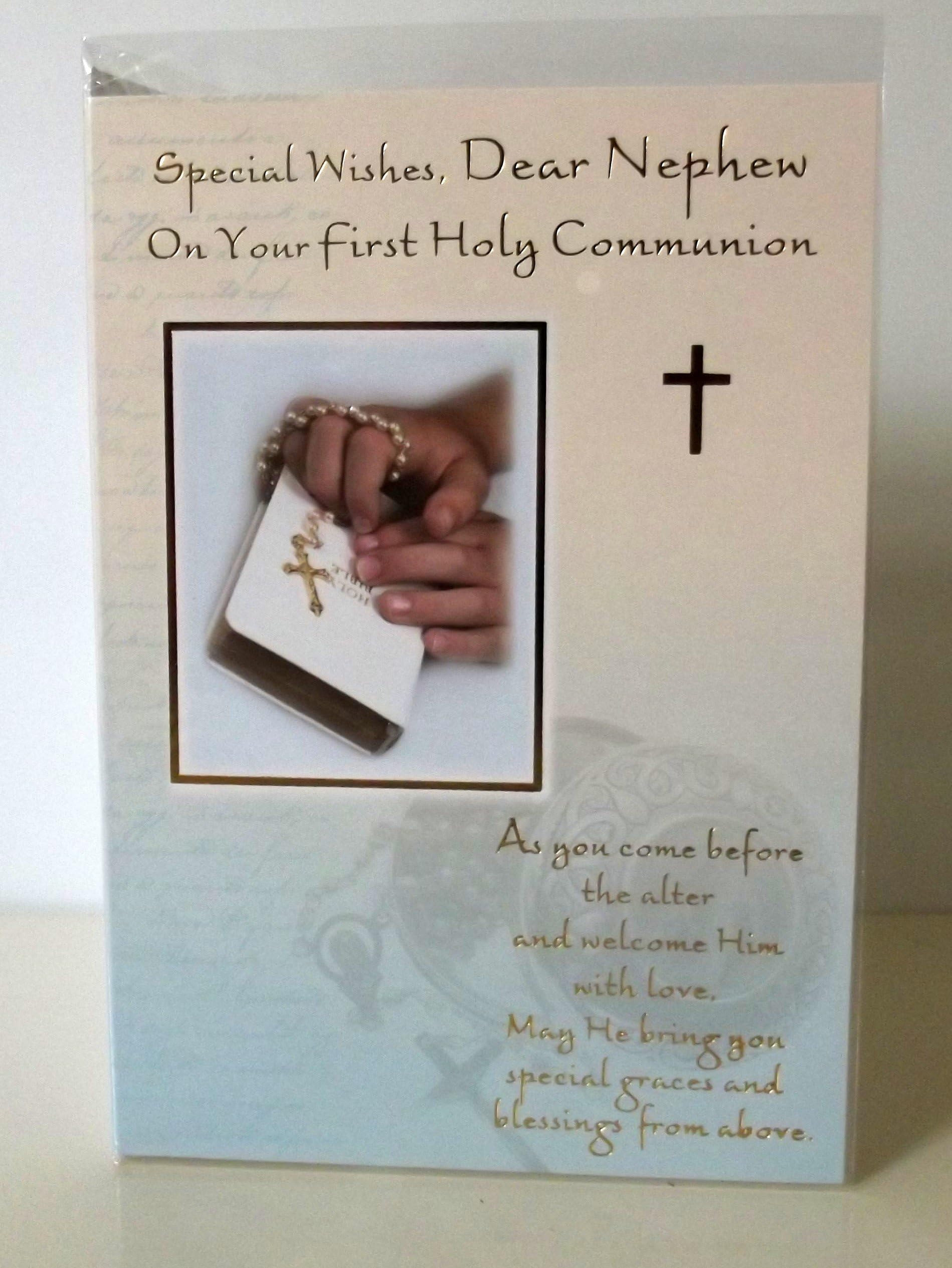 TO A DEAR NEPHEW ON YOUR FIRST HOLY COMMUNION CARD. NEPHEW 1ST HOLY COMMUNION CARD. NEPHEW FIRST HOLY COMMUNION
