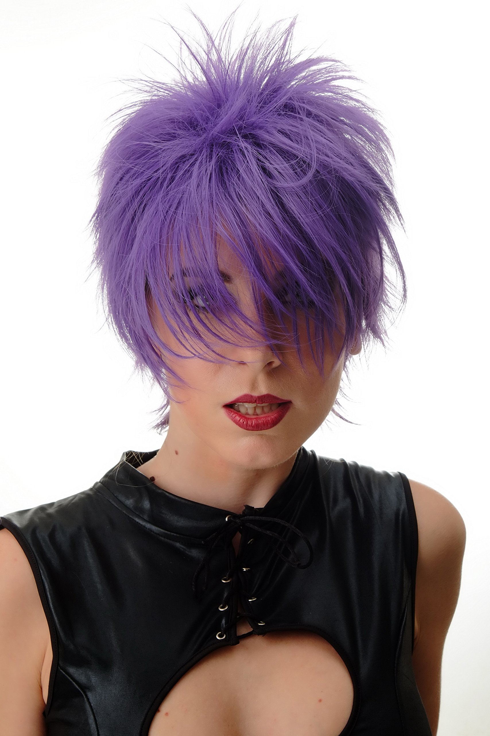 WIG ME UP - BLUE144-T2404 Lady Quality Wig short naughy spiky 80s style teased Wave Punk purple violet