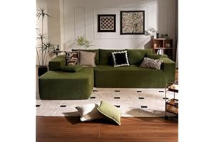 ovios 104" Cloud Sectional Couch with L-Shape Chaise,Modern Modular Sofa with Deep Seat, Upholstered Couches for Living Room Bedroom,No Assembly Required, Green (Cloud Velvet)