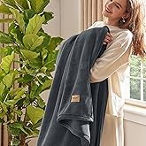 Bedsure Thick Heavy Warm Blankets for Winter, Soft Fleece Twin Blanket for Bed, GentleSoft Cozy Fluffy Thick Winter Christmas Throws, Anti-Static 500Gsm Design, Twin XL, Grey, 66x90 Inch