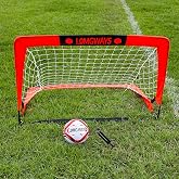 LOMGWAYS Soccer Goal for Kids + Youth with Carry Bag for Practice &amp; Games | Indoor+Outdoor Use| Easy Set Up| Multiple Sizes| Portable|Great for Kids|for all skill levels| Secure Anchoring