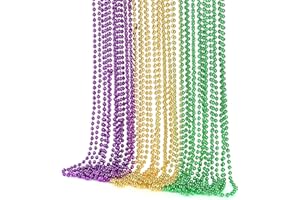 JoyGala 24PCS Bulk Parade Beads - Colorful Mardi Gras Bead Necklaces for Kids & Adults - Party Decorations & 33" Festival Parade Throw Accessories Bulk Beads for Wedding, Birthday