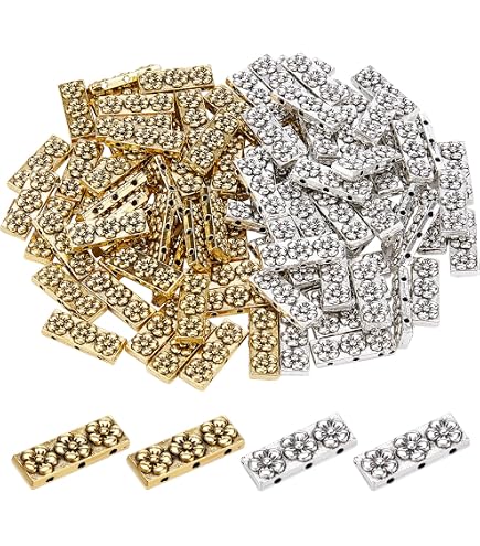 50 Stück Strass-Abstandshalter Mit 3 Löchern – 14k Gold Plattiert, Aus Messing, Für Schmuckbasteln, Ca. 18 Mm
