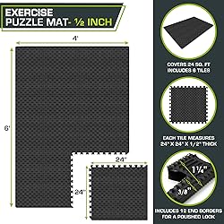 ProsourceFit Exercise Puzzle Mat ½-in, Checkered