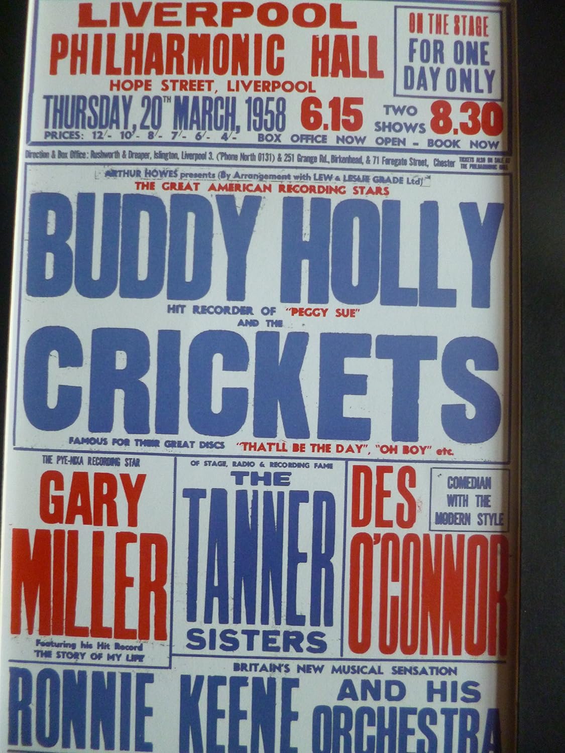 Buddy Holly and the Crickets, Liverpool, 1958 Mounted Mini Poster