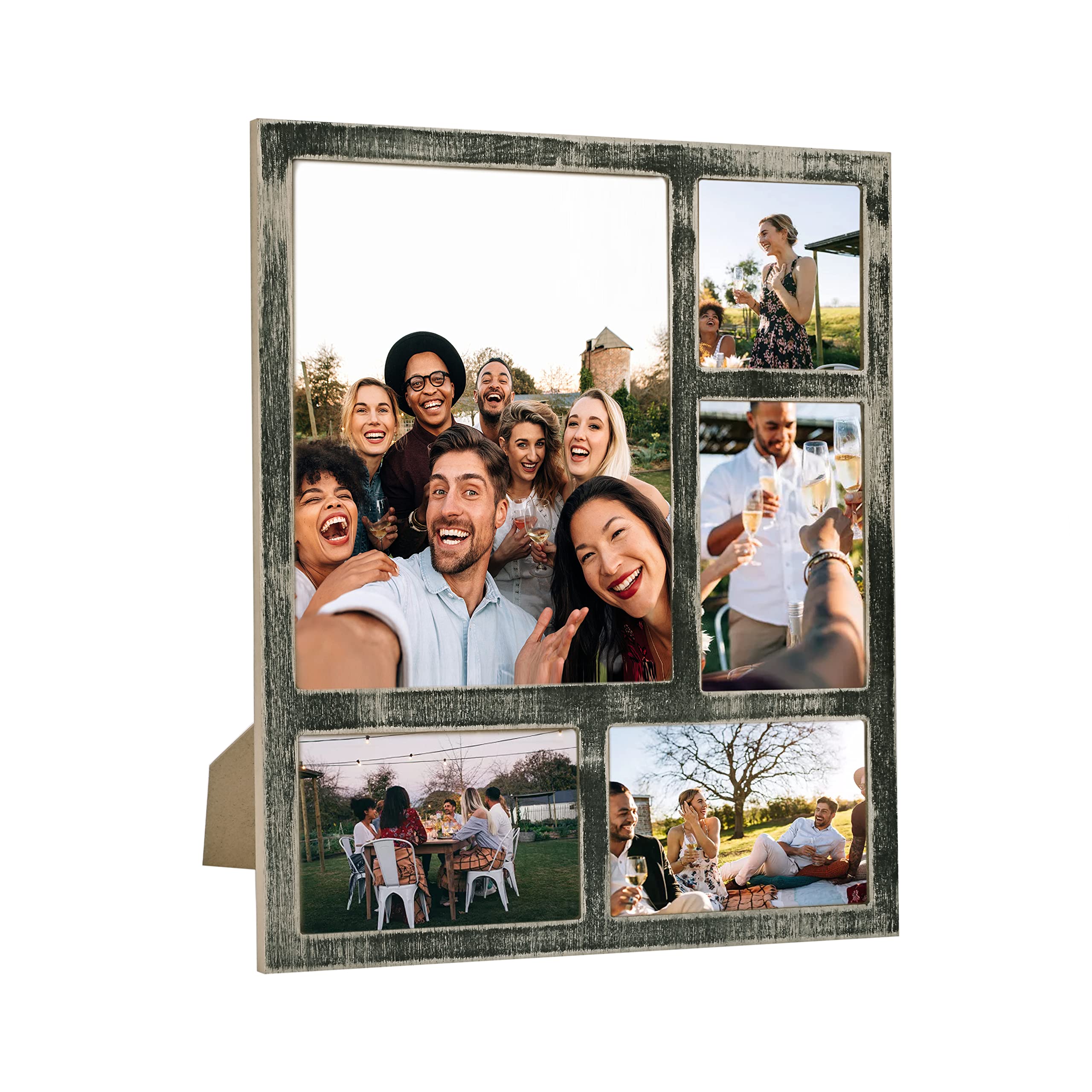 Photo 1 of MONT PLEASANT Farmhouse 8X10 Picture Frame with 5 Openings Display Multiple 8X10,Two 4X6 and 4X4 Photos Wood Collage Frame for Wall Mounting Tabletop Display, Great for Weddings