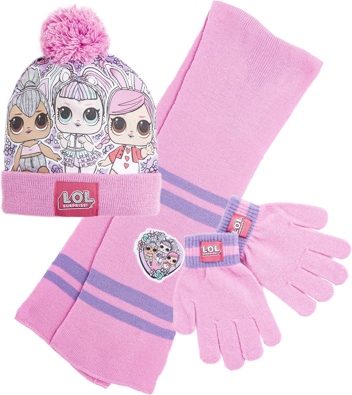 unicorn hat scarf and gloves set