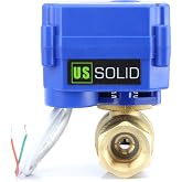 U.S. Solid Motorized Ball Valve- 1" Brass Ball Valve with Standard Port, 9-24V AC/DC and 2 Wire Auto Return Setup