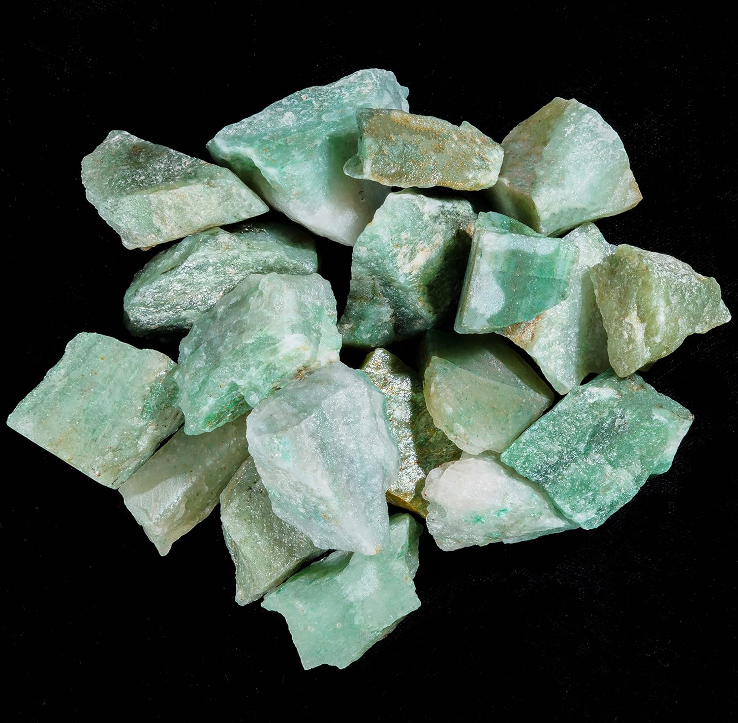 Indoor Fountains & Accessories - Crocon Green Jade Rough Bulk Natural Stone Raw Gemstone Tumbling Cabbing Polishing Gem Mining Energy Generator Chakra Balancing Reiki And Crystal Healing Good Luck Home Office Decor Weight: 1Lb Approx