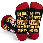 Lavley Do Not Disturb I'm Watching Movies Socks - Funny Gift for Movie Lovers and Film Buffs - Unisex for Men, Women, & Teens