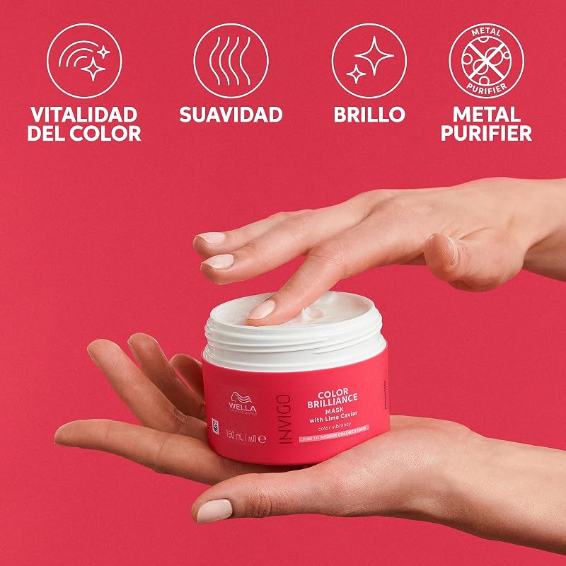 Professionals Invigo Color Brilliance -Mascarilla Intensificadora del Color -Brillo y suavidad - Devuelve el color -Cabello fino y normal 500ml