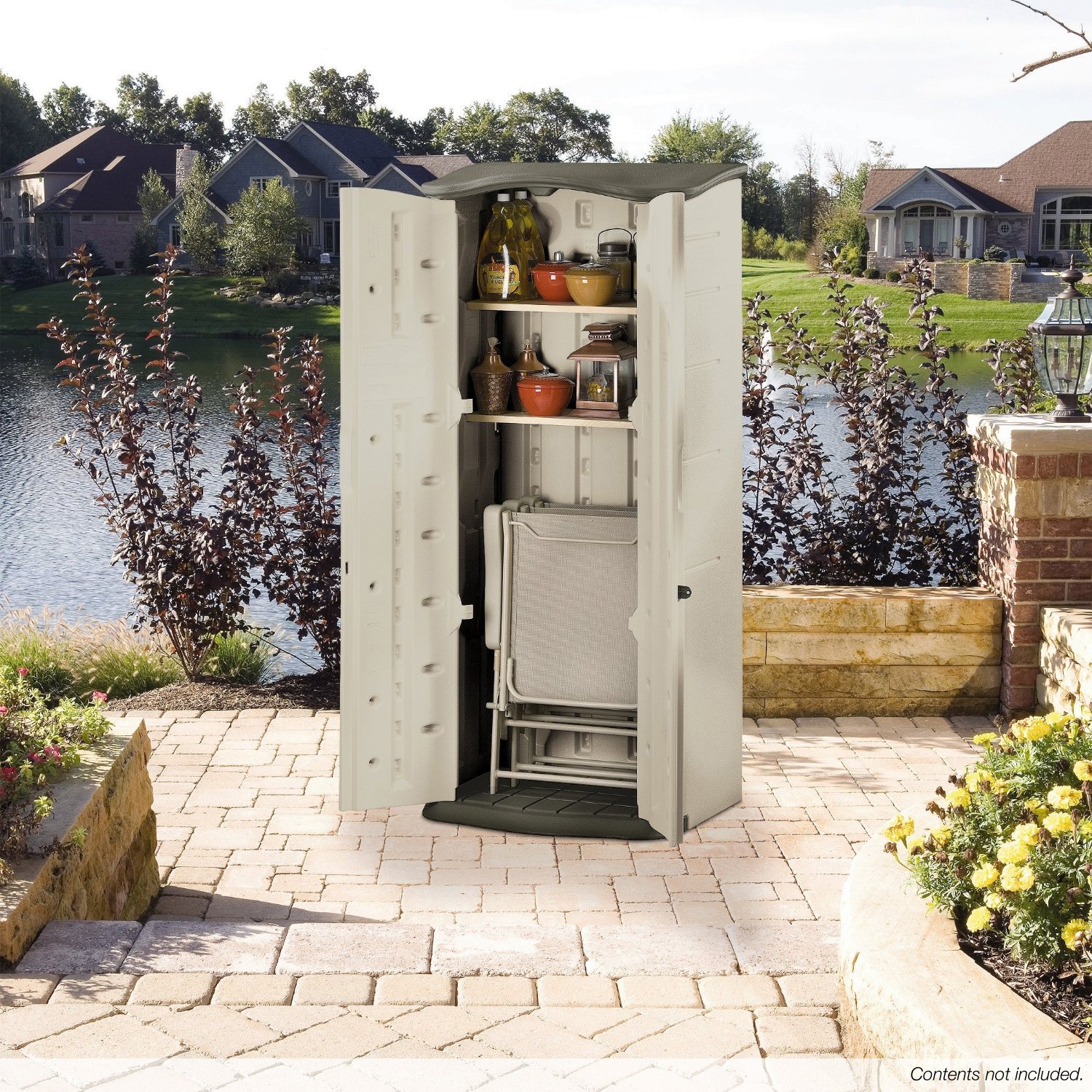 Storage Sheds Outdoor Storage Beige ft. Rubbermaid Plastic Large