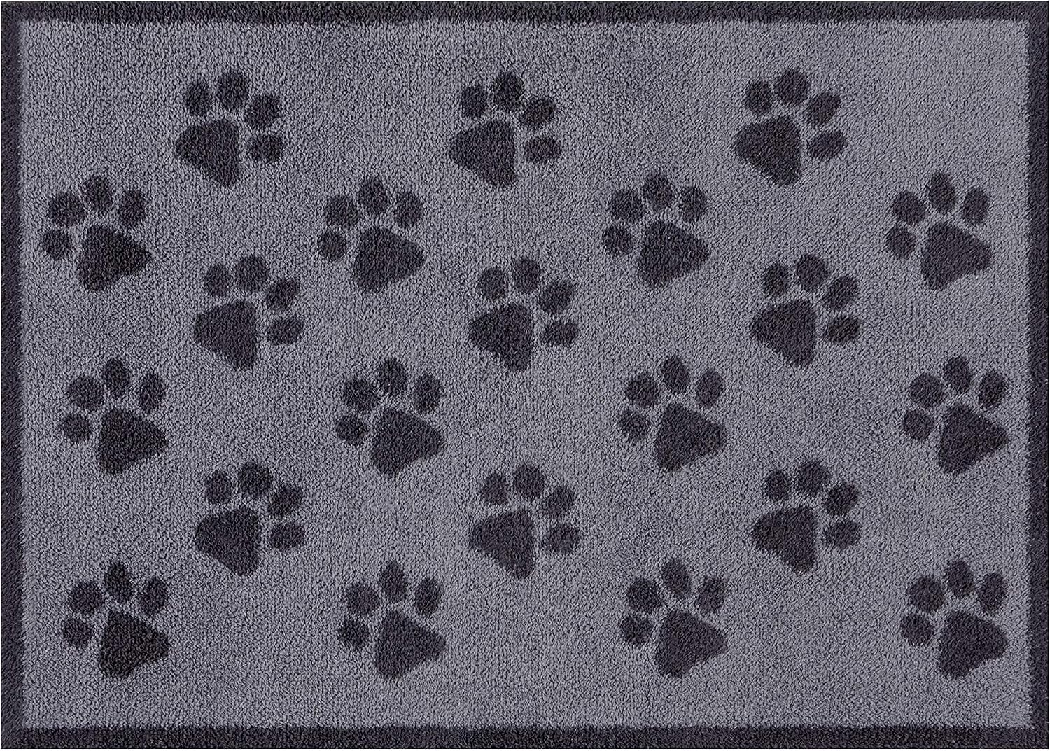 Turtle Mat Grey Paw Print design, highly absorbent indoor barrier mat, size 60x85cm