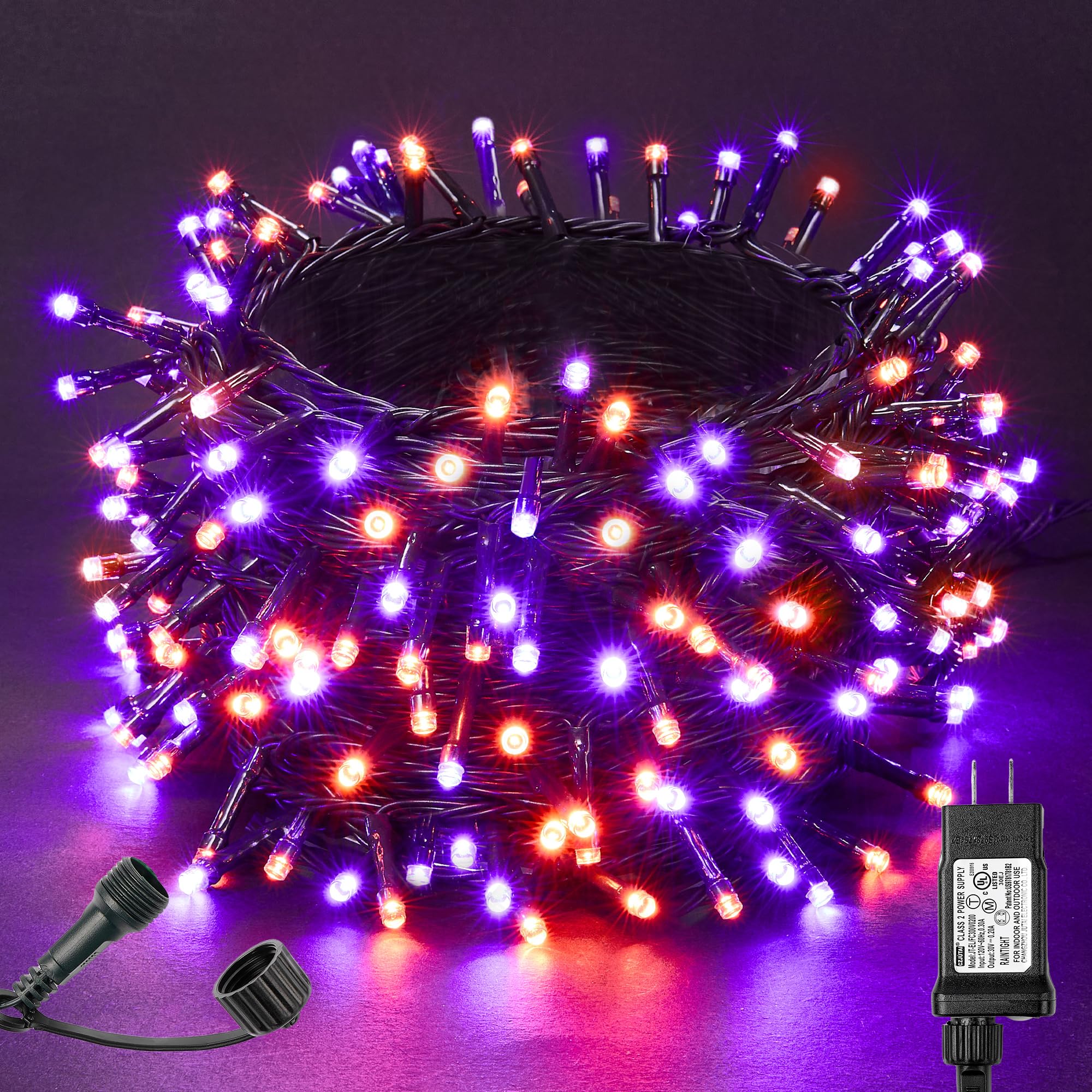 Photo 1 of BlcTec Halloween Lights 300 LED 108FT Halloween String Lights with 8 Modes, UL Certified, Connectable, Waterproof, Timer for Outdoor Indoor Yard, Porch, Trees, Haunted House Decorations, Orange Purple