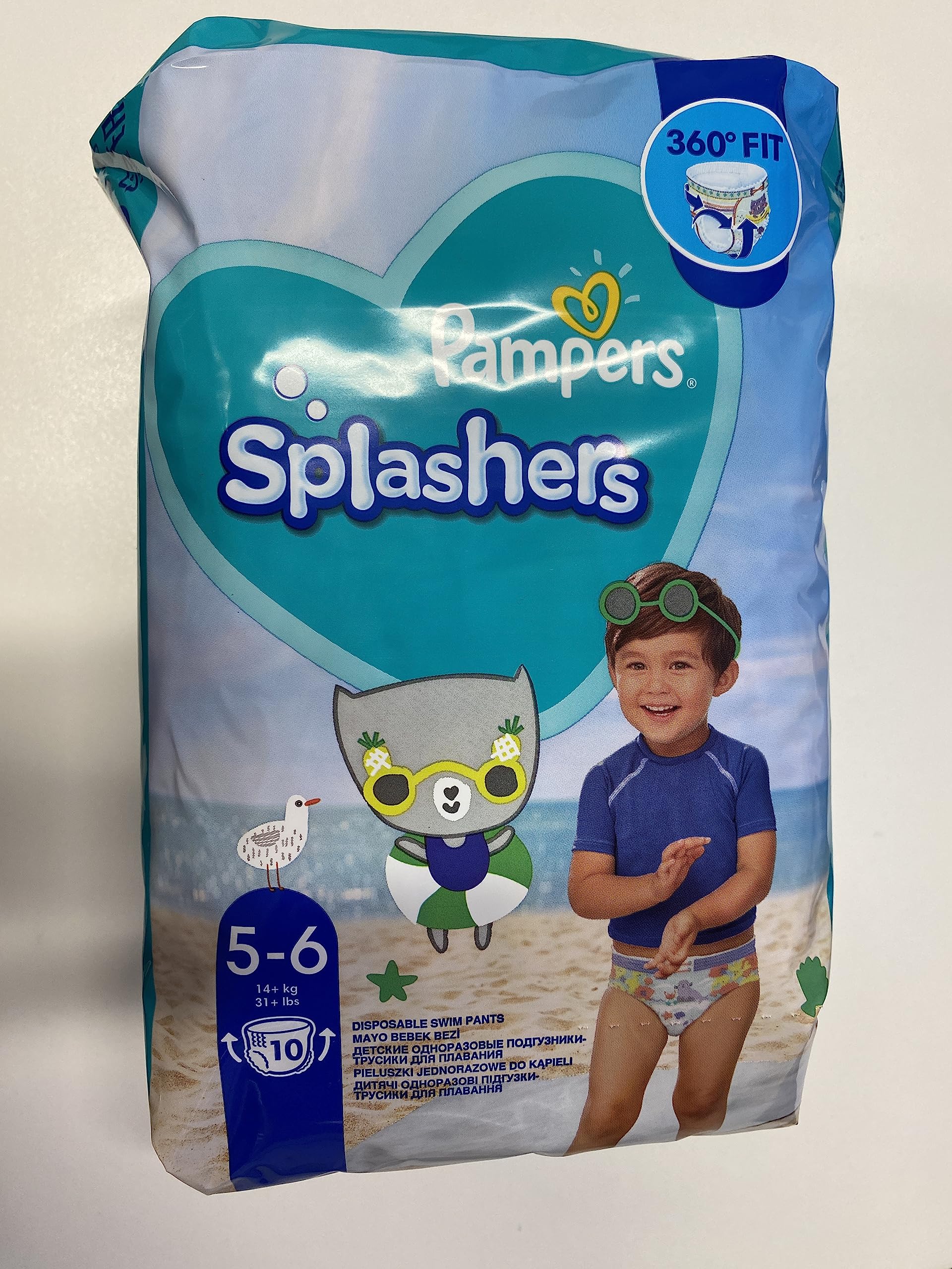 Pampers Size 4 Splashers Swim Pants, 11 Count, CARRY PACK, Do Not Swell In Water (9-15 kg / 20-33 lbs)