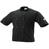 Mercer Culinary Millennia Air Short Sleeve Men's Cook Jack with Full Mesh Back, Large, Black