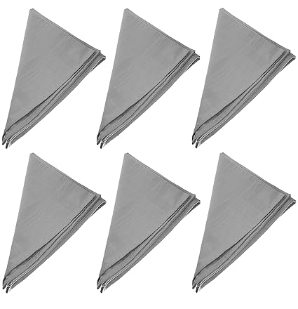 6er Pack Textil Servietten 45 x 45cm 100% Baumwolle 4 seitig eingesäumt Grau