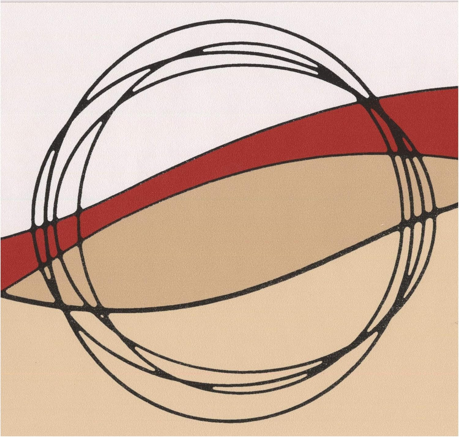 Amazon Com Beige Brown Red Abstract Wallpaper Border Circles Wave