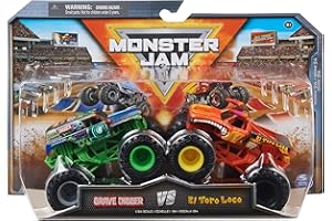 Monster Jam, Official Grave Digger Vs. El Toro Loco Die-Cast Monster Trucks, 1:64 Scale, Kids Toys for Boys Ages 3 and up